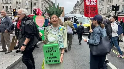 Countless Demonstrators Gather in Downtown London to Oppose President Trump's Second State Visit